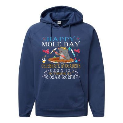 Happy Mole Day Celebrate AvogadroS Mole Performance Fleece Hoodie