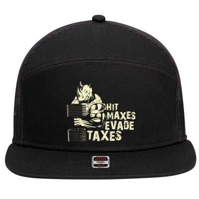 Hit Maxes Evade Taxes Weightlifting Bodybuilding 7 Panel Mesh Trucker Snapback Hat