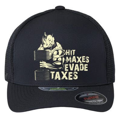 Hit Maxes Evade Taxes Weightlifting Bodybuilding Flexfit Unipanel Trucker Cap