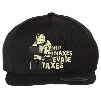 Hit Maxes Evade Taxes Weightlifting Bodybuilding Wool Snapback Cap