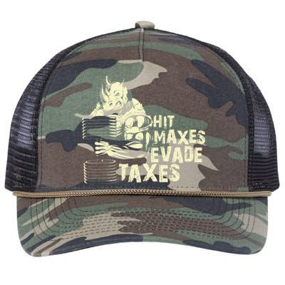 Hit Maxes Evade Taxes Weightlifting Bodybuilding Retro Rope Trucker Hat Cap