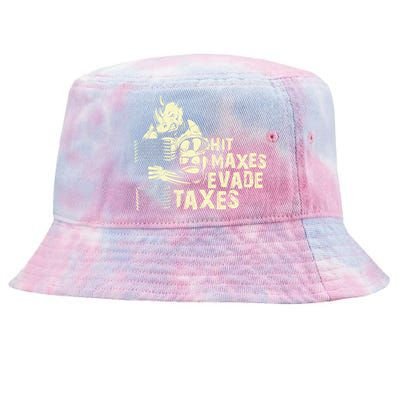 Hit Maxes Evade Taxes Weightlifting Bodybuilding Tie-Dyed Bucket Hat