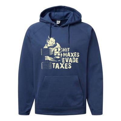 Hit Maxes Evade Taxes Weightlifting Bodybuilding Performance Fleece Hoodie