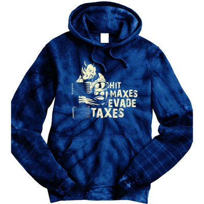 Hit Maxes Evade Taxes Weightlifting Bodybuilding Tie Dye Hoodie