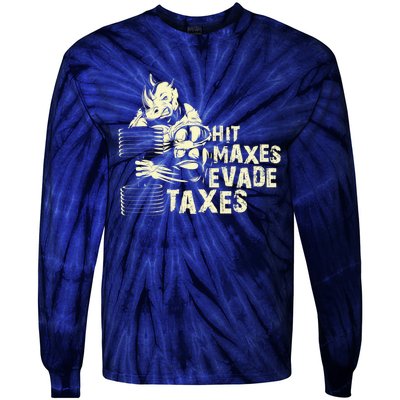 Hit Maxes Evade Taxes Weightlifting Bodybuilding Tie-Dye Long Sleeve Shirt