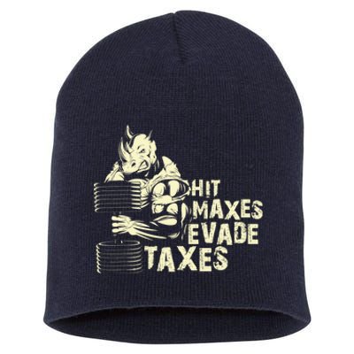 Hit Maxes Evade Taxes Weightlifting Bodybuilding Short Acrylic Beanie