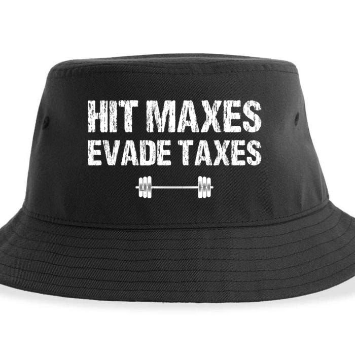 Hit Maxes Evade Taxes Funny Vintage Sustainable Bucket Hat