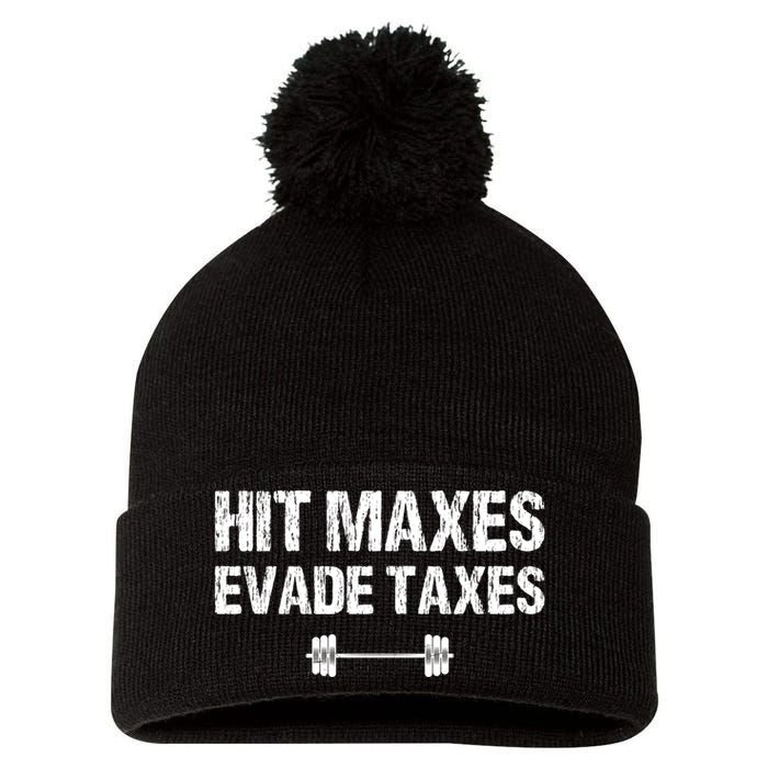 Hit Maxes Evade Taxes Funny Vintage Pom Pom 12in Knit Beanie