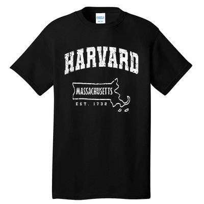 Harvard Massachusetts Est.1732 MA Vintage Locals & Tourists Tall T-Shirt