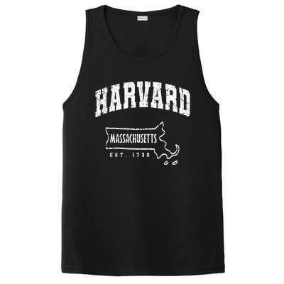 Harvard Massachusetts Est.1732 MA Vintage Locals & Tourists PosiCharge Competitor Tank