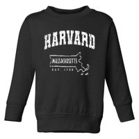 Harvard Massachusetts Est.1732 MA Vintage Locals & Tourists Toddler Sweatshirt