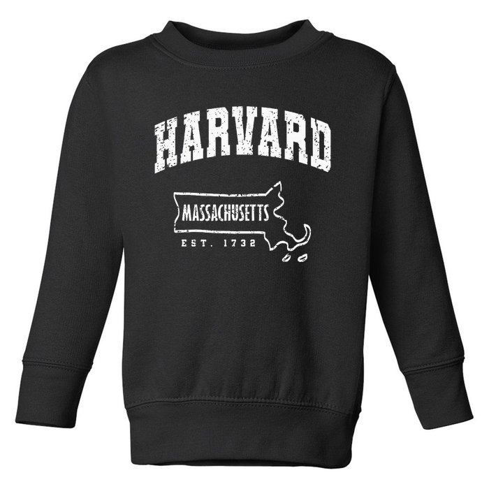 Harvard Massachusetts Est.1732 MA Vintage Locals & Tourists Toddler Sweatshirt