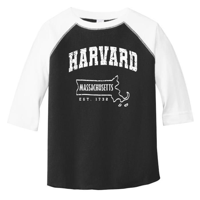 Harvard Massachusetts Est.1732 MA Vintage Locals & Tourists Toddler Fine Jersey T-Shirt