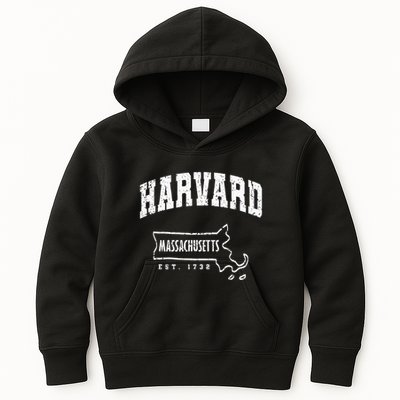 Harvard Massachusetts Est.1732 MA Vintage Locals & Tourists Kids Hoodie