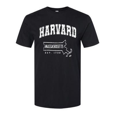 Harvard Massachusetts Est.1732 MA Vintage Locals & Tourists Softstyle CVC T-Shirt