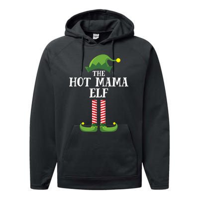 Hot Mama Elf Matching Family Group Christmas Party Performance Fleece Hoodie