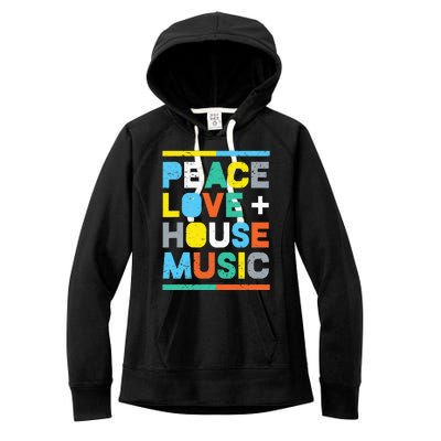 House Music EDM DJ Peace Love & House Music Women's Fleece Hoodie