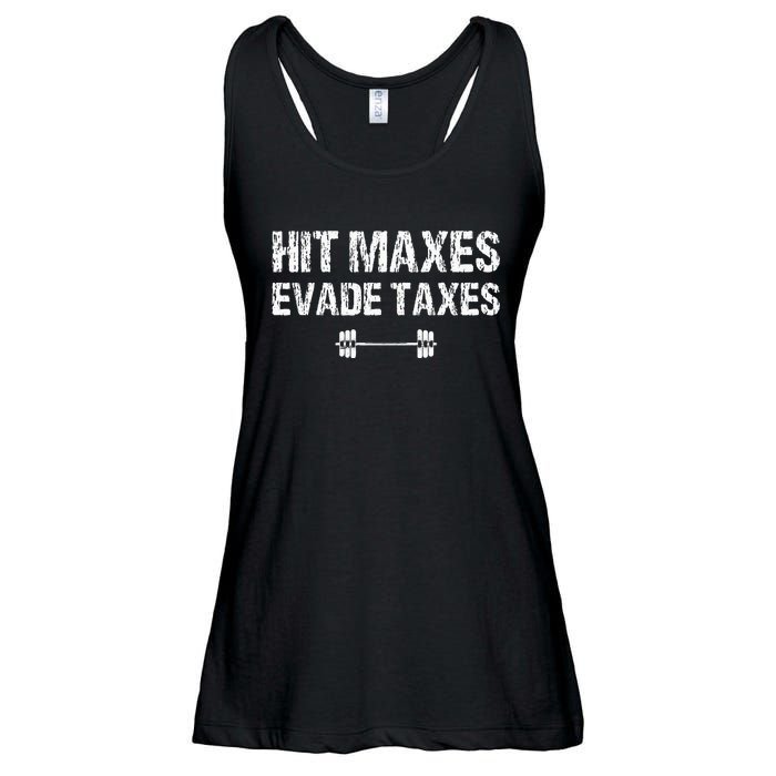 Hit Maxes Evade Taxes Funny Apparel Vintage Ladies Essential Flowy Tank