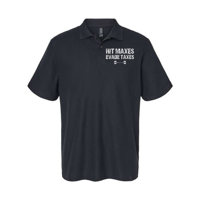 Hit Maxes Evade Taxes Funny Apparel Vintage Softstyle Adult Sport Polo