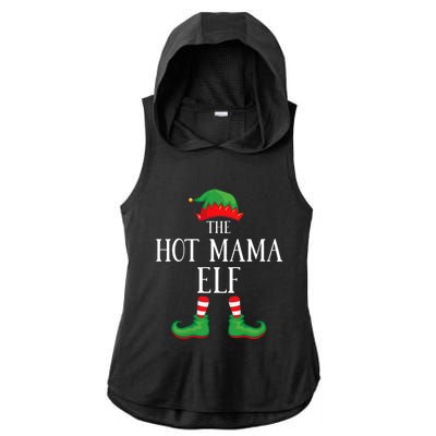 Hot Mama Elf Matching Group Xmas Funny Family Christmas Ladies PosiCharge Tri-Blend Wicking Draft Hoodie Tank