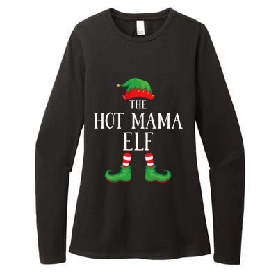 Hot Mama Elf Matching Group Xmas Funny Family Christmas Womens CVC Long Sleeve Shirt