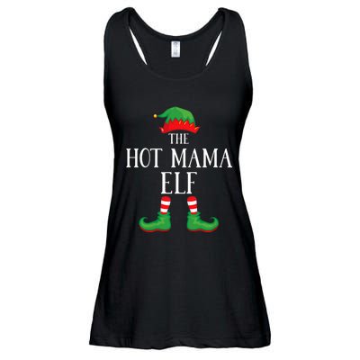 Hot Mama Elf Matching Group Xmas Funny Family Christmas Ladies Essential Flowy Tank