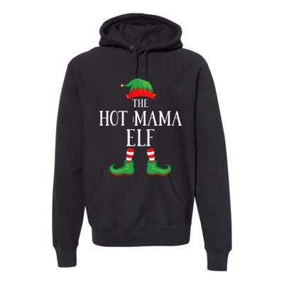 Hot Mama Elf Matching Group Xmas Funny Family Christmas Premium Hoodie