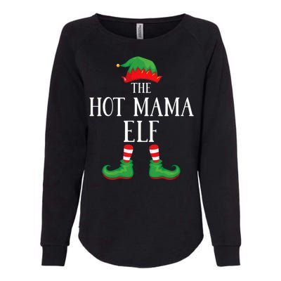 Hot Mama Elf Matching Group Xmas Funny Family Christmas Womens California Wash Sweatshirt