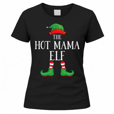 Hot Mama Elf Matching Group Xmas Funny Family Christmas Women's T-Shirt