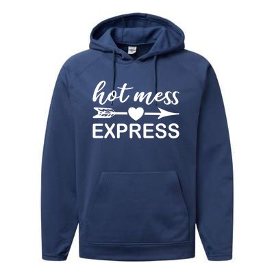 Hot Mess Express Funny Chaos Chaotic Life Mom Boss Ager Cute Gift Performance Fleece Hoodie