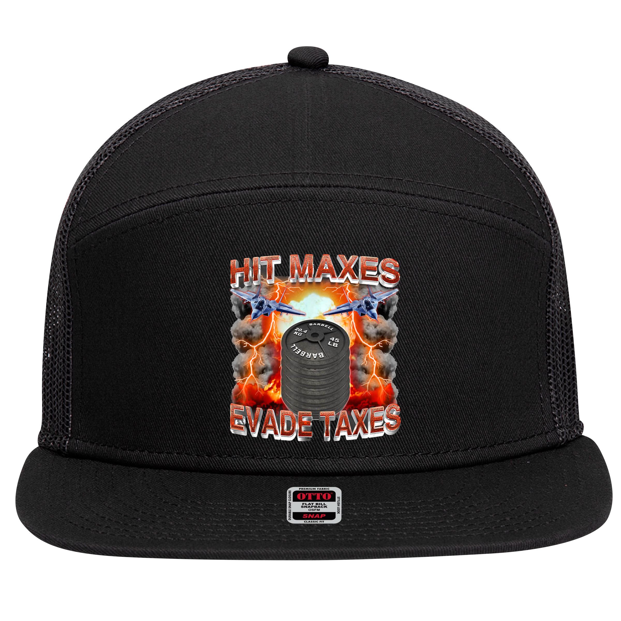Hit Maxes Evade Taxes 7 Panel Mesh Trucker Snapback Hat