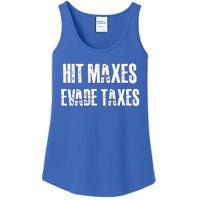 Hit Maxes Evade Taxes Funny Gym Fitness Retro Workout Cool Gift Ladies Essential Tank