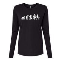 Human Mandolin Evolution Vintage Classical Music Womens Cotton Relaxed Long Sleeve T-Shirt