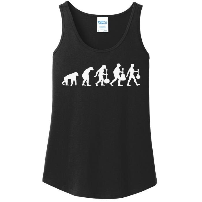 Human Mandolin Evolution Vintage Classical Music Ladies Essential Tank