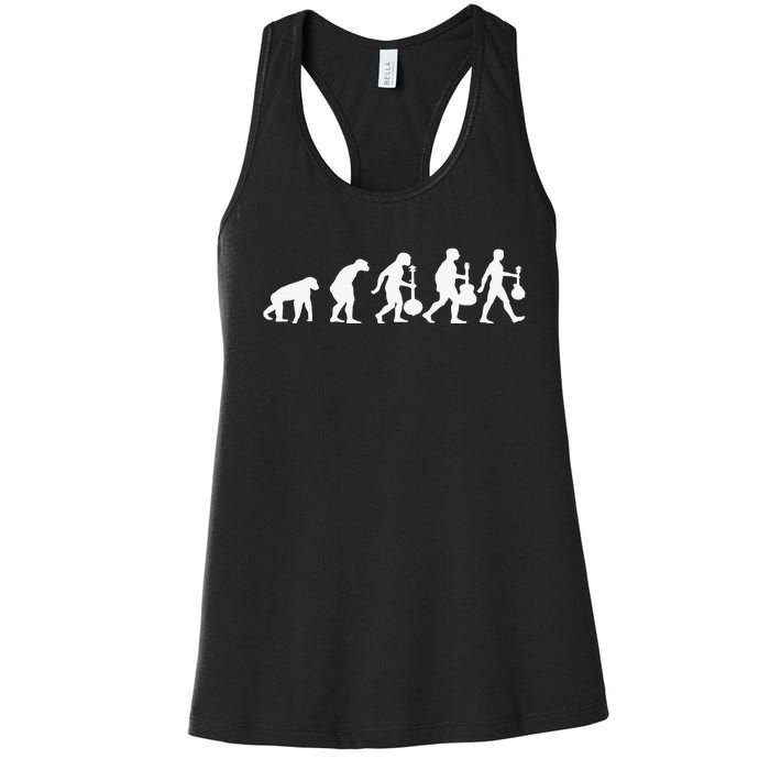 Human Mandolin Evolution Vintage Classical Music Women's Racerback Tank