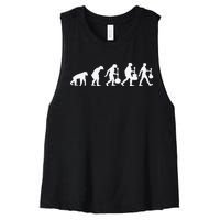 Human Mandolin Evolution Vintage Classical Music Women's Racerback Cropped Tank