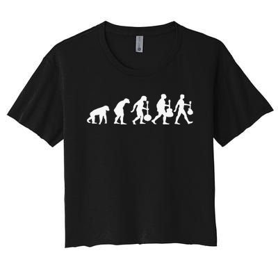 Human Mandolin Evolution Vintage Classical Music Women's Crop Top Tee