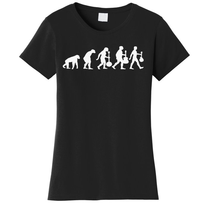 Human Mandolin Evolution Vintage Classical Music Women's T-Shirt