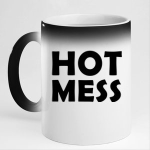 Hot Mess Funny Mothers Day Costume For Mom / Sister Hot Mess Cute Gift 11oz Black Color Changing Mug