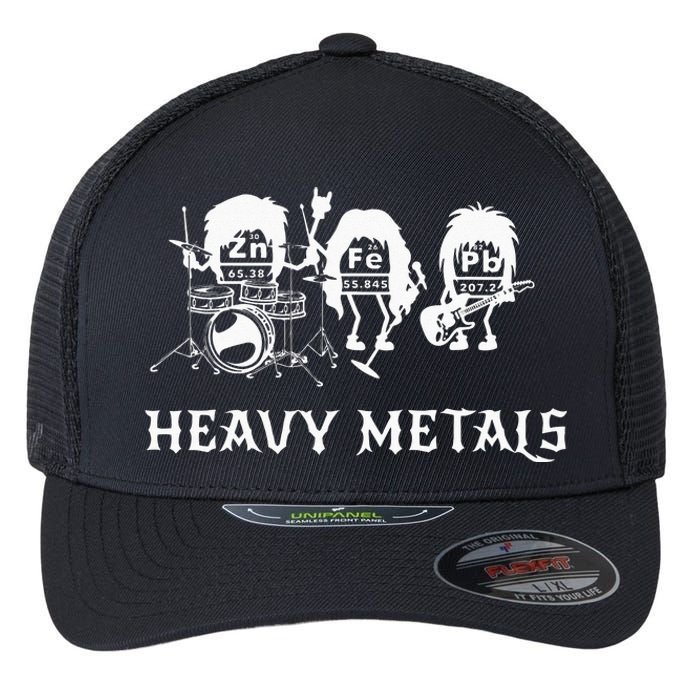 Heavy Metals Funny Chemistry Periodic Table Joke Flexfit Unipanel Trucker Cap