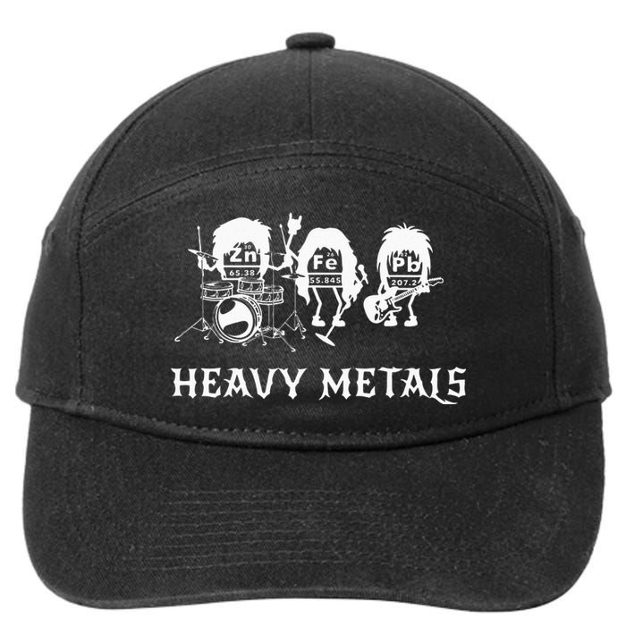 Heavy Metals Funny Chemistry Periodic Table Joke 7-Panel Snapback Hat