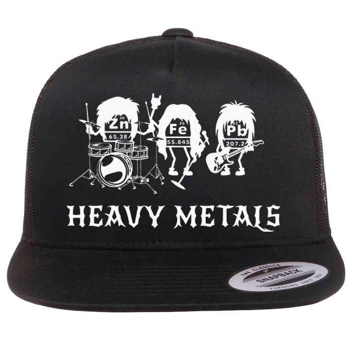 Heavy Metals Funny Chemistry Periodic Table Joke Flat Bill Trucker Hat