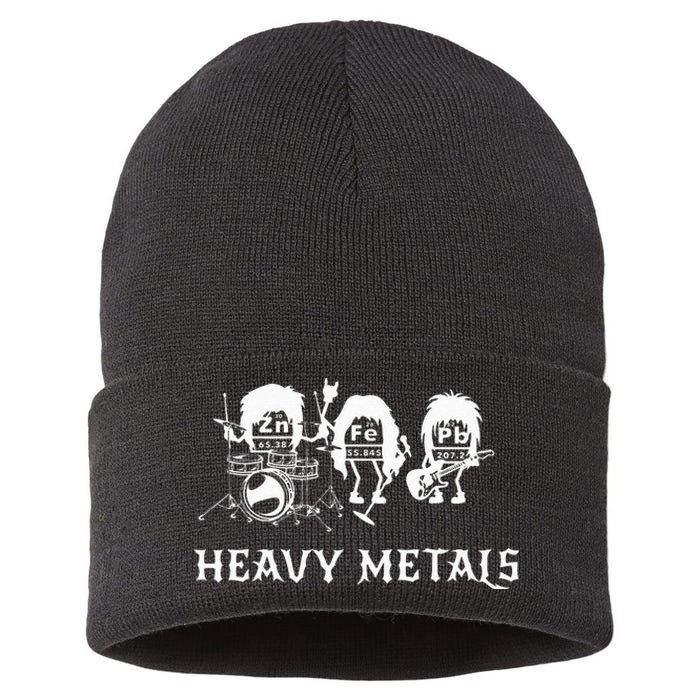 Heavy Metals Funny Chemistry Periodic Table Joke Sustainable Knit Beanie