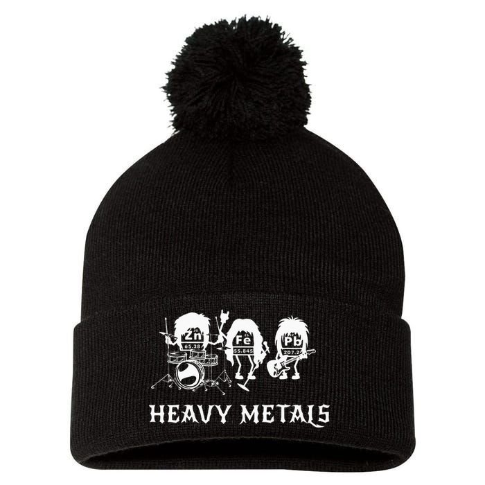 Heavy Metals Funny Chemistry Periodic Table Joke Pom Pom 12in Knit Beanie