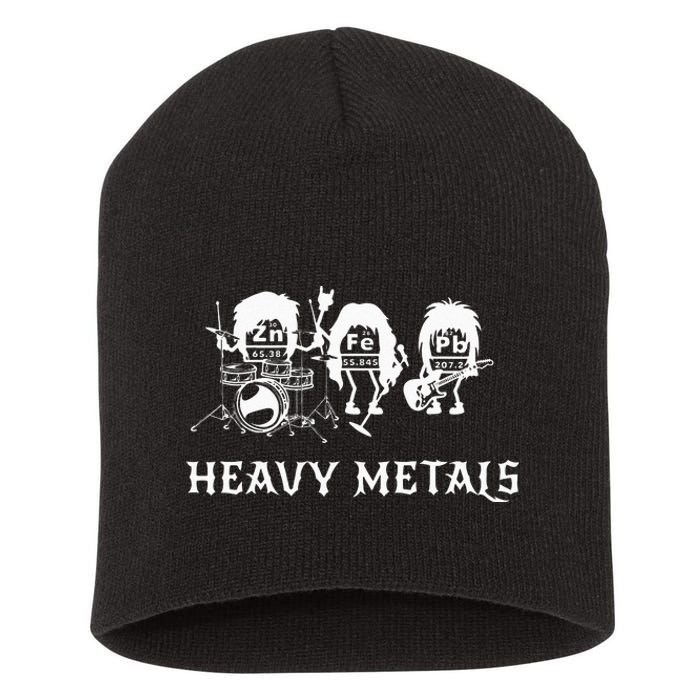 Heavy Metals Funny Chemistry Periodic Table Joke Short Acrylic Beanie