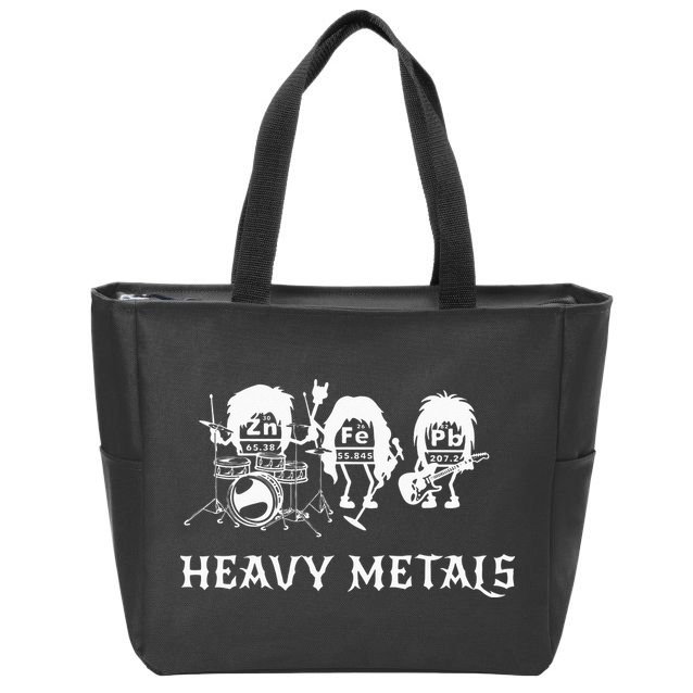 Heavy Metals Funny Chemistry Periodic Table Joke Zip Tote Bag