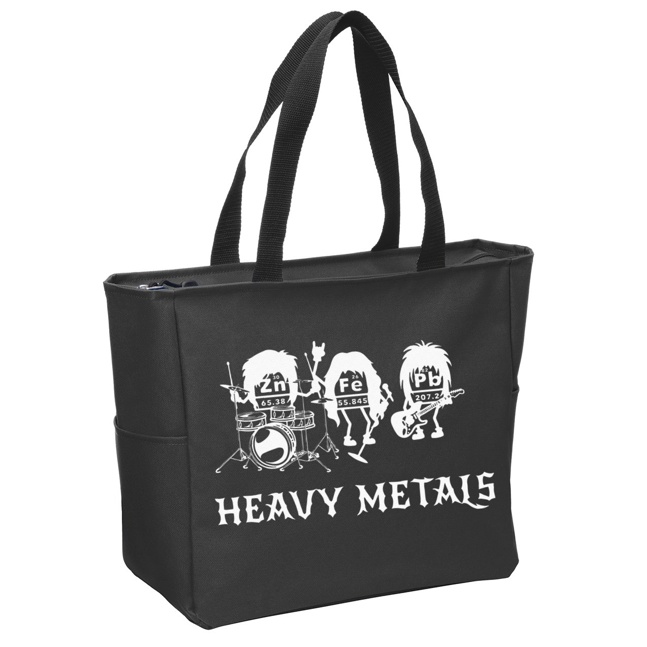 Heavy Metals Funny Chemistry Periodic Table Joke Zip Tote Bag