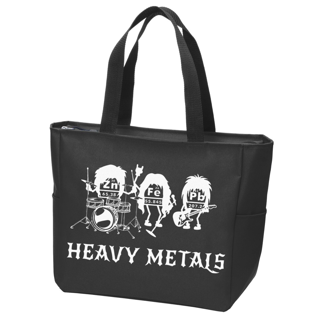 Heavy Metals Funny Chemistry Periodic Table Joke Zip Tote Bag