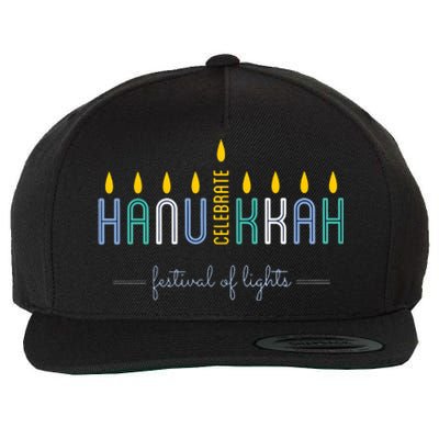 Hanukkah Menorah Festival Of Light Jewish Wool Snapback Cap