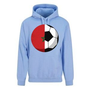 Half Morocco Flag Half Football Moroccan Soccer Fan Cute Gift Unisex Surf Hoodie